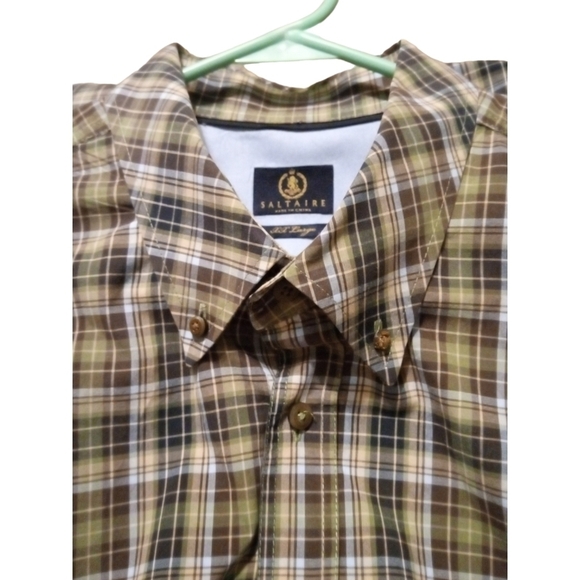 Saltaire Button Down Shirt Collared Pocketed Long Sleeve Business Casual XXL - Picture 2 of 12